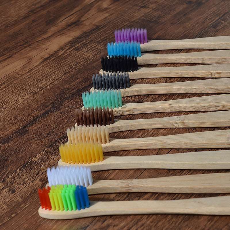 A bamboo toothbrush