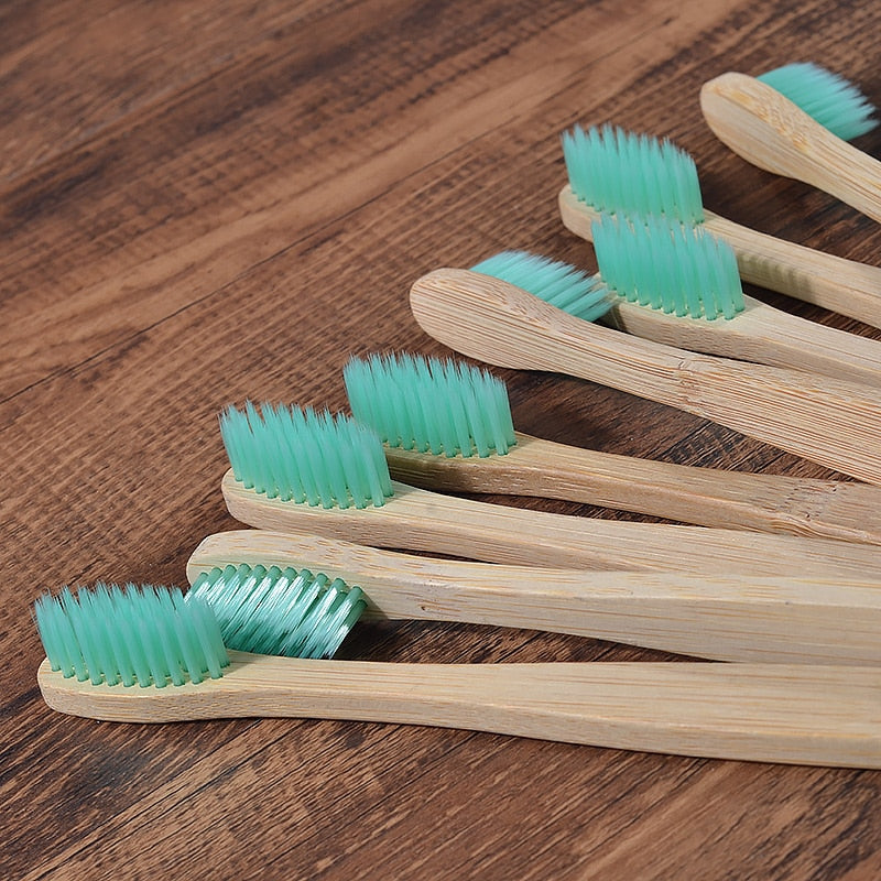 A bamboo toothbrush