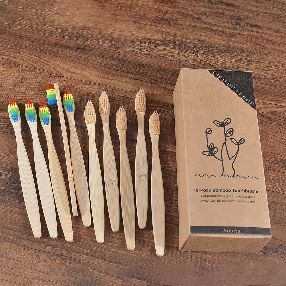 A bamboo toothbrush