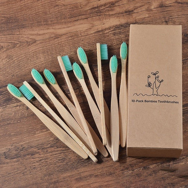 A bamboo toothbrush