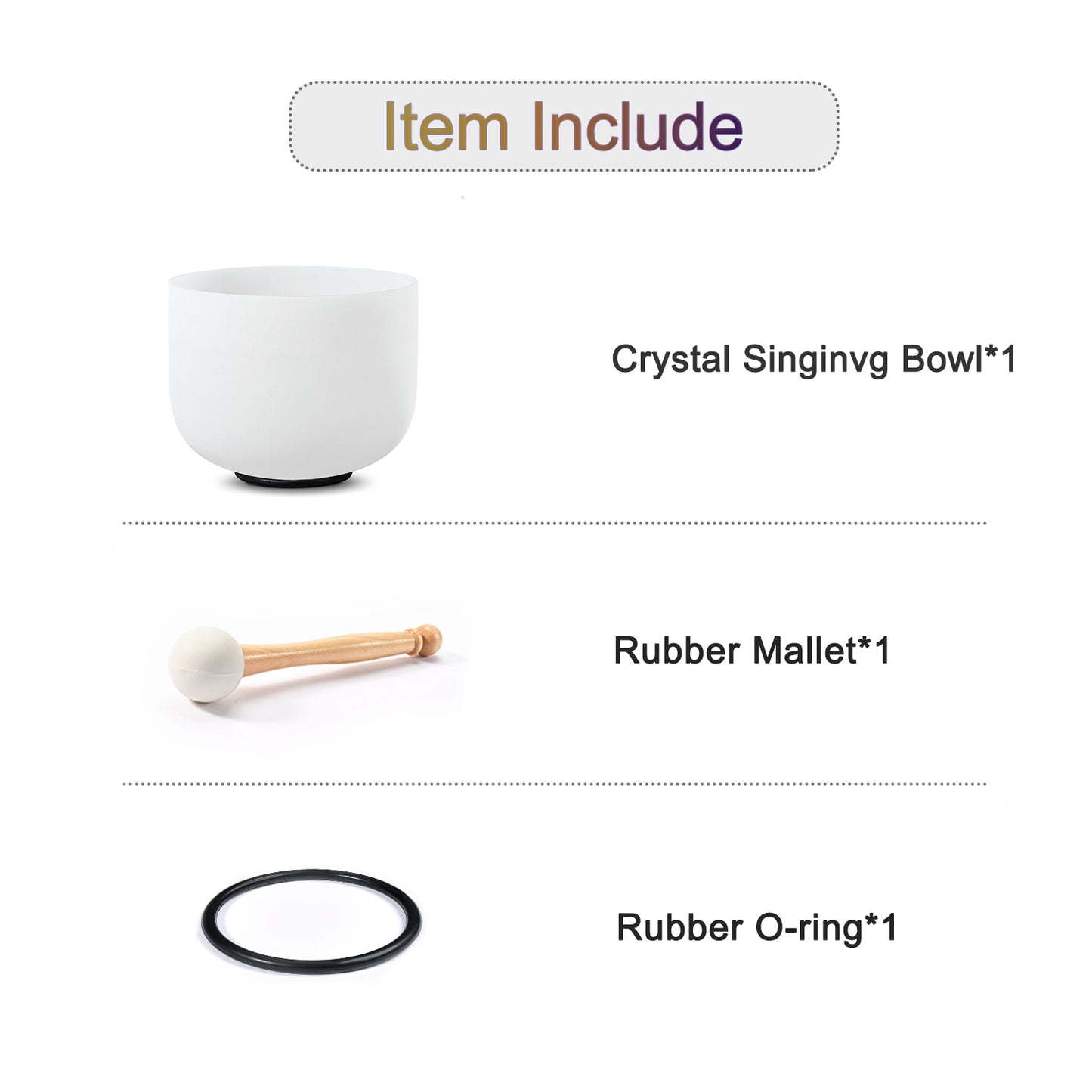 CVNC Crystal Singing Bowl Frosted Quartz Chakra 8 inch CDEFGAB Note for Meditation Sound Healing free Mallet and O-ring