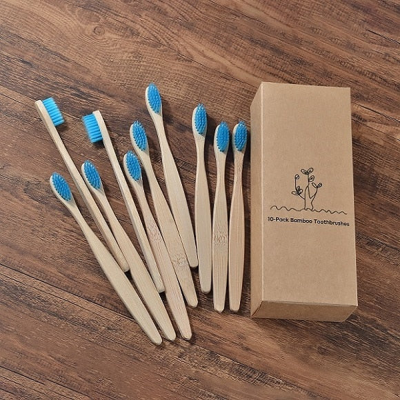 A bamboo toothbrush