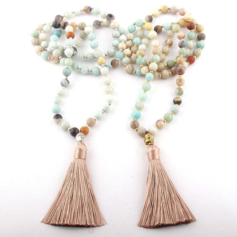 Amazonite stone necklace