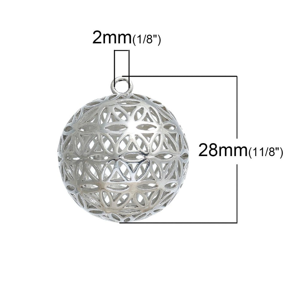 The flower of life pendants are round