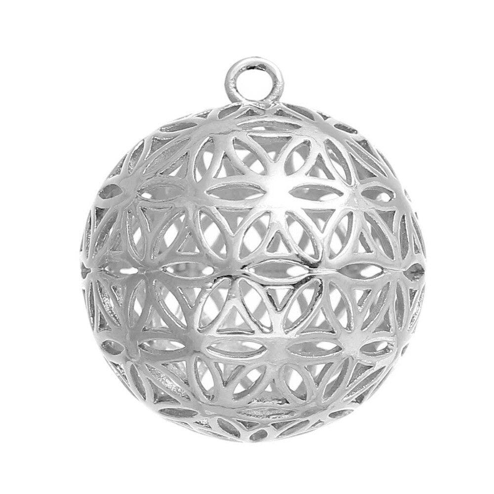 The flower of life pendants are round