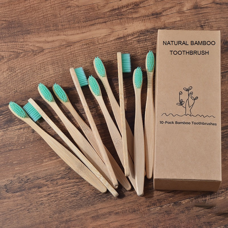 A bamboo toothbrush