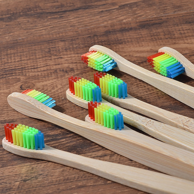 A bamboo toothbrush