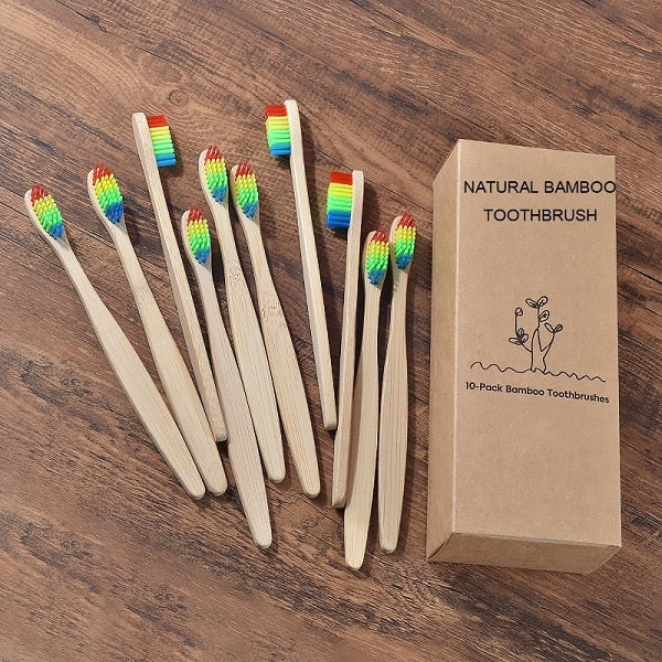 A bamboo toothbrush