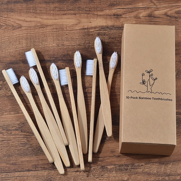 A bamboo toothbrush