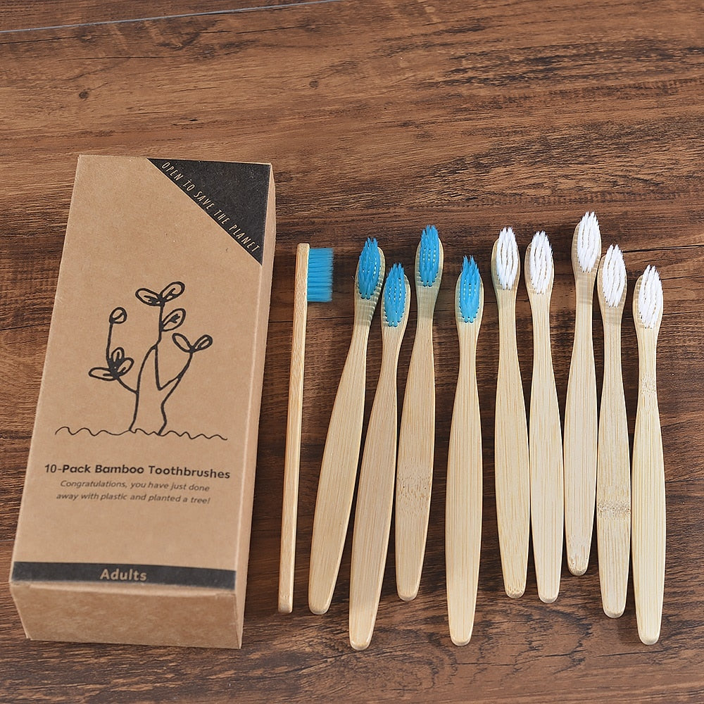 A bamboo toothbrush