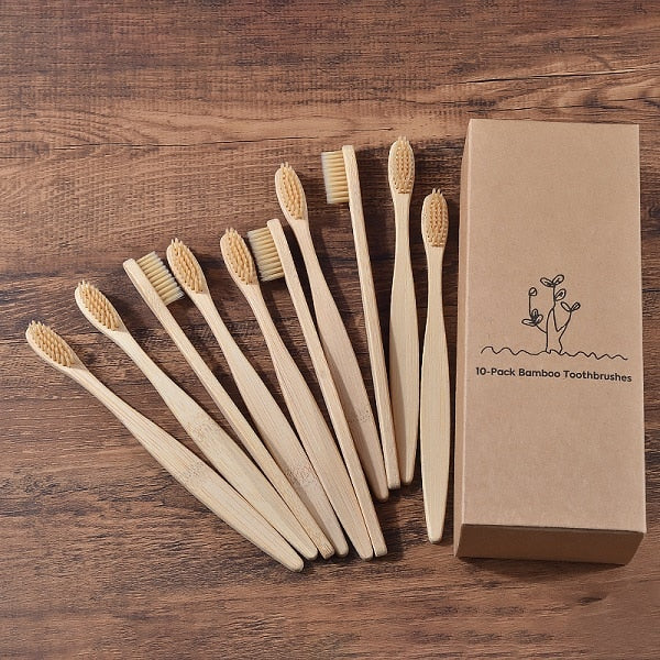 A bamboo toothbrush