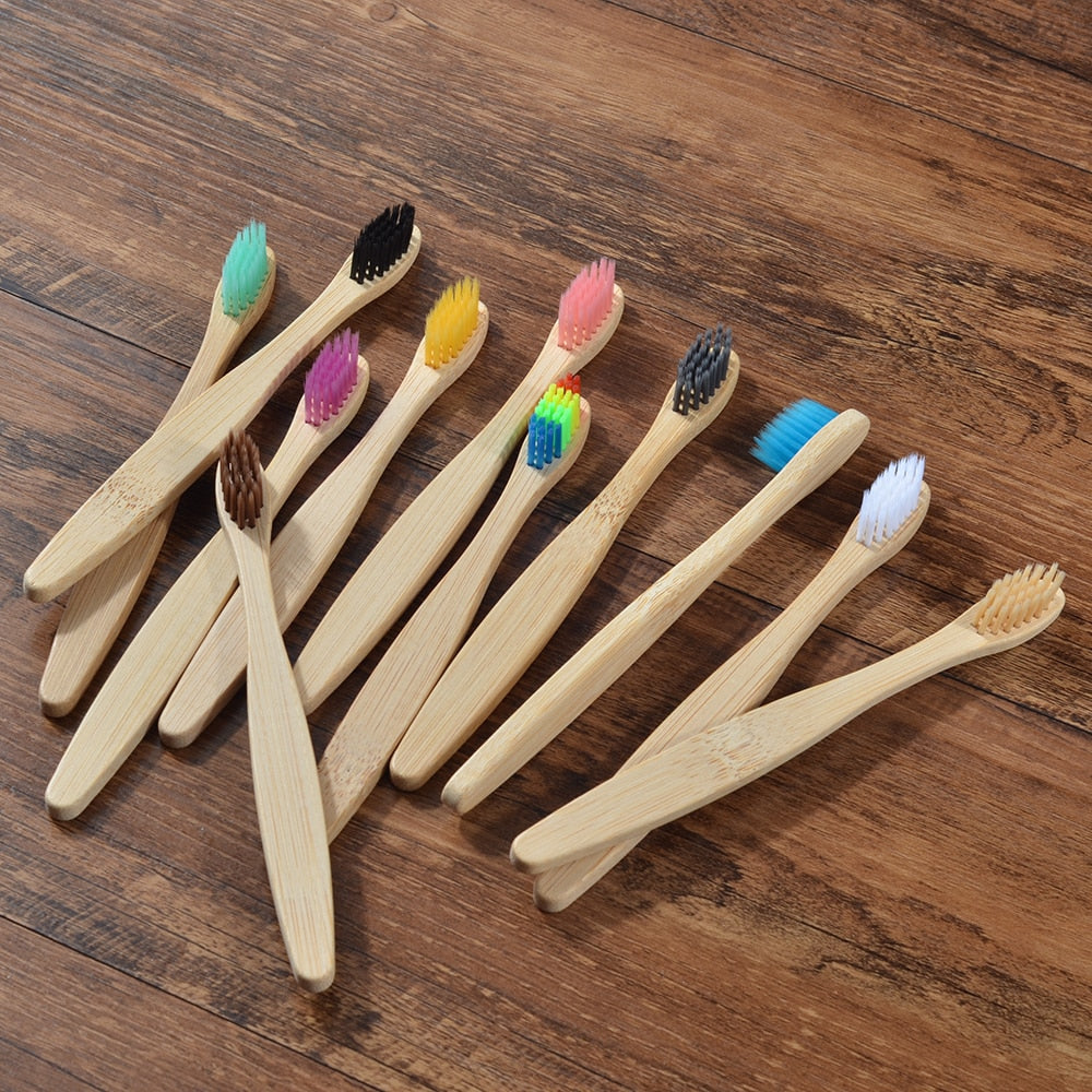 A bamboo toothbrush