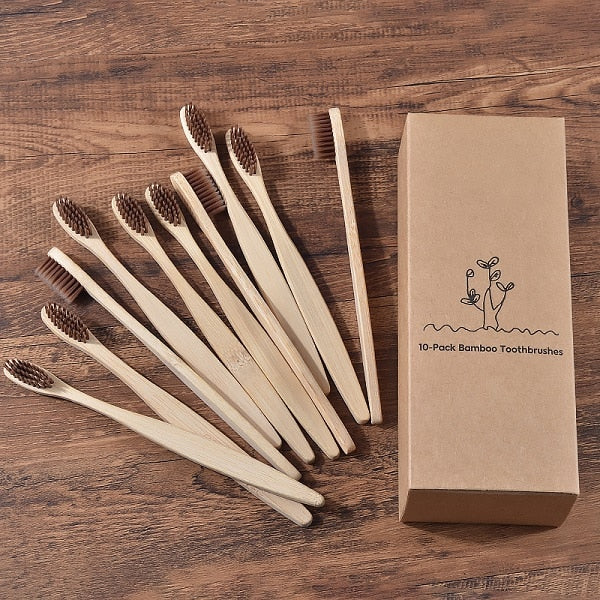 A bamboo toothbrush