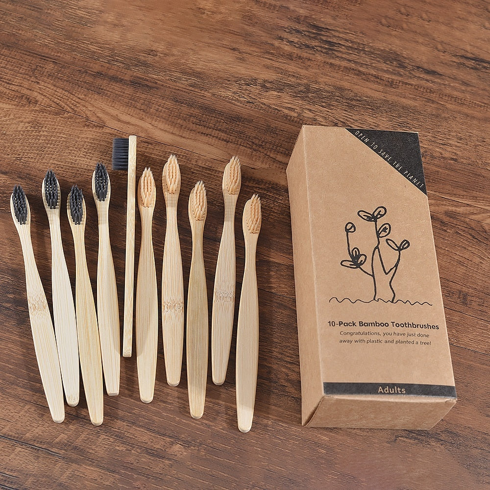 A bamboo toothbrush