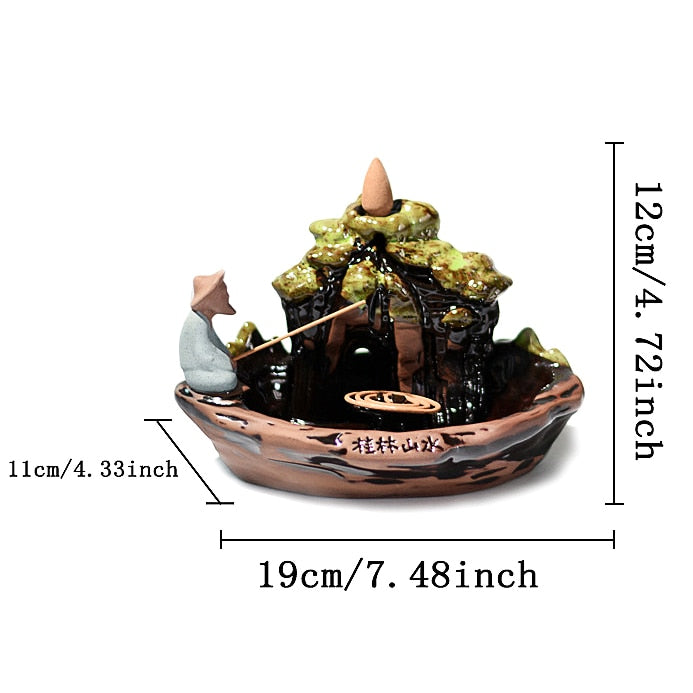 Smoke waterfall incense burner